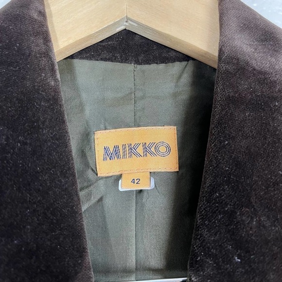 Vintage Mikko Jacket Tweed Velvet Trim Wool Green Women’s Size 42 - Picture 12 of 14